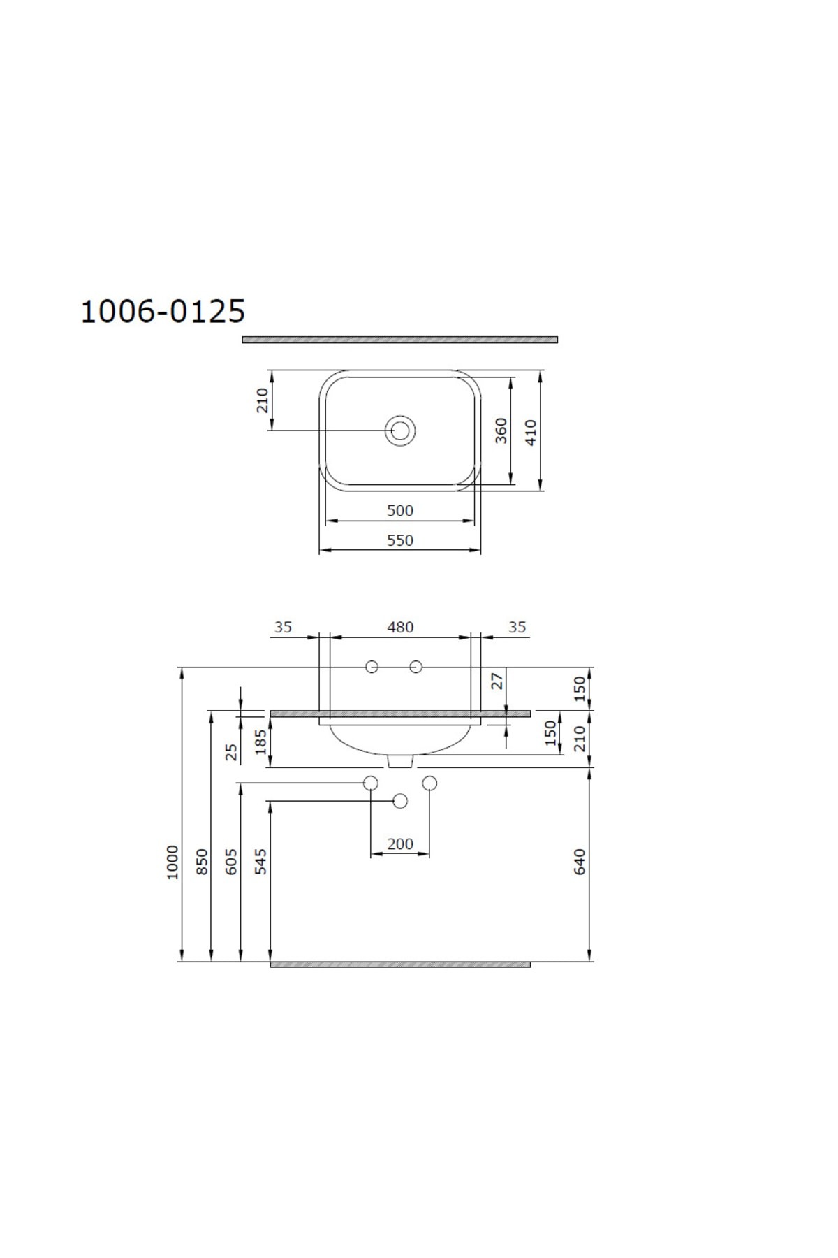 Scala Tezgahaltı Lavabo 55 Cm Parlak Beyaz 1006-001-0125