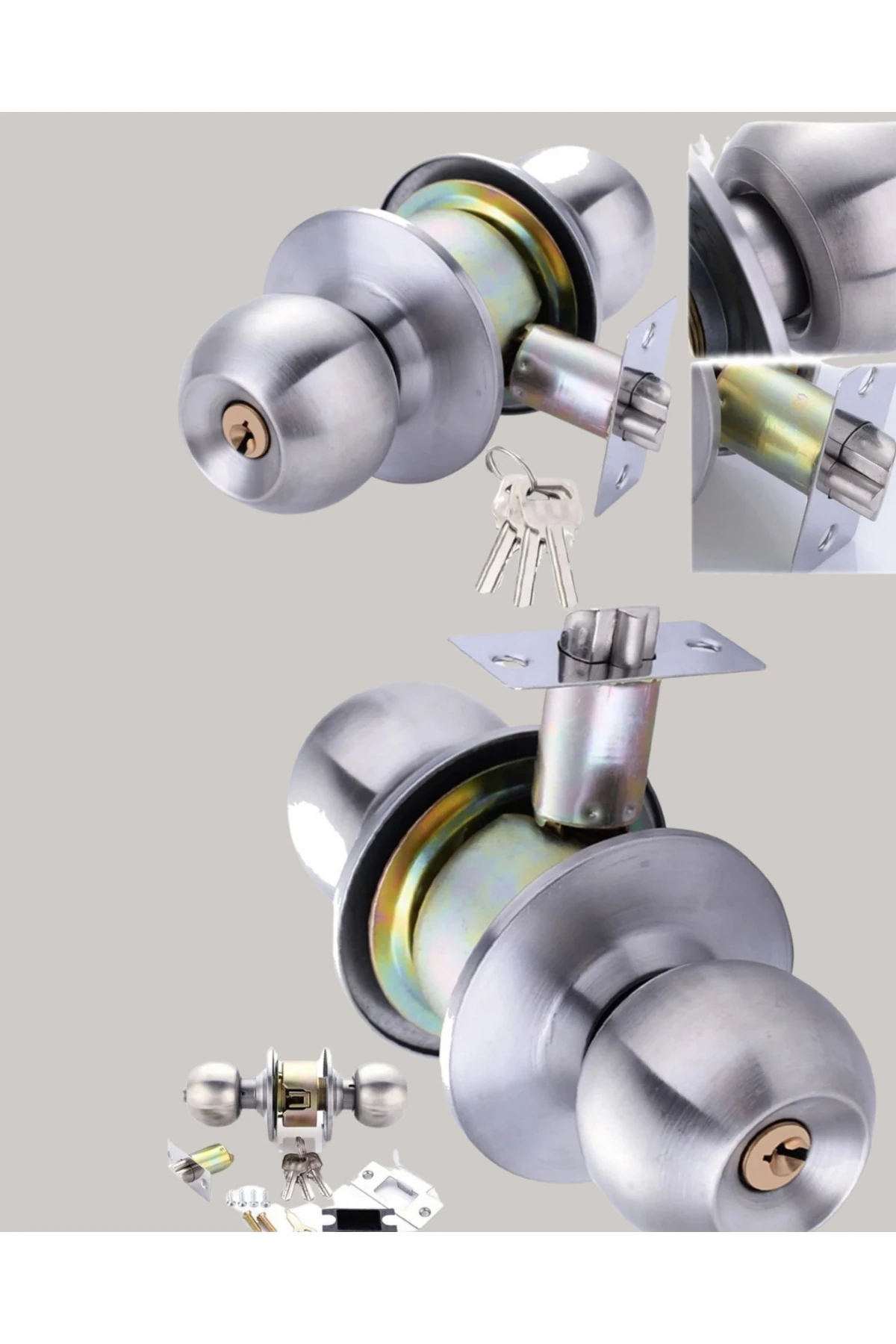 Estetik Güvenli Topuzlu Kapı Kilidi