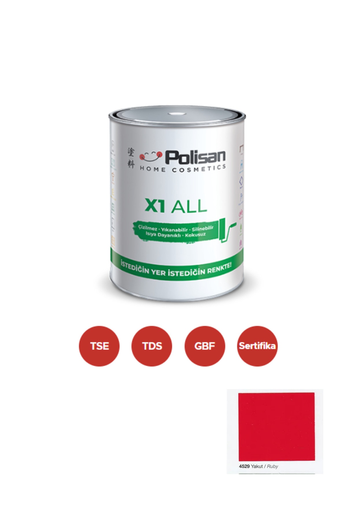 POLİSAN X1 ALL Dönüşüm Boyası 0,75 Lt Yakut / 4529
