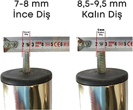 Baza Koltuk Kanepe Ayağı Civatalı 12 cm (1 Adet) Ince Diş 8 mm Metrik 8
