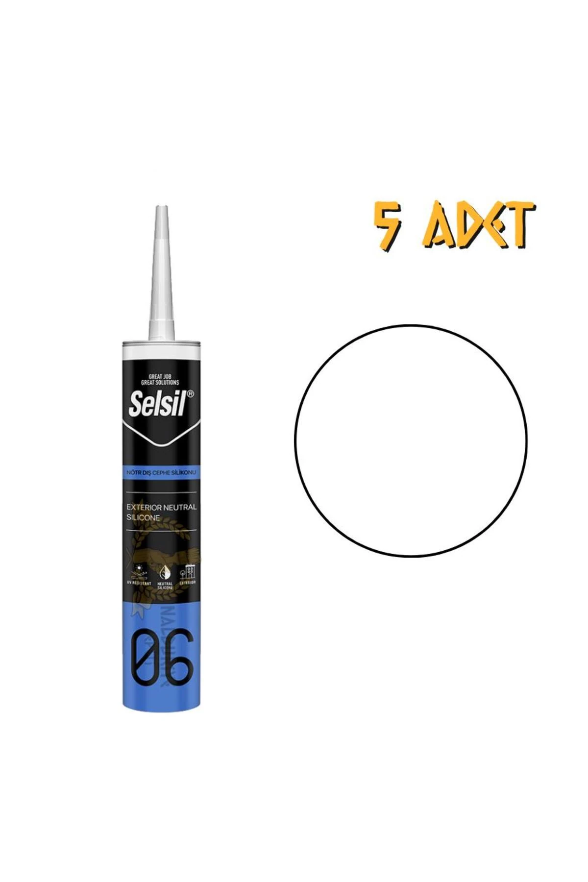Dış Cephe Nötr Silikon BEYAZ 300 ml. - 5 Adet