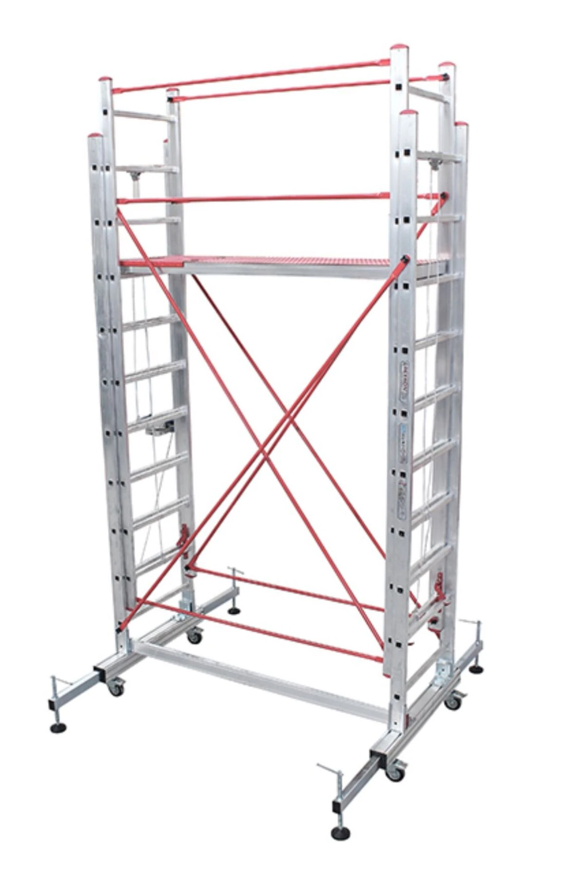 İskele 2X3=6 MT Alüminyum Tekerlekli Teleskopik İskele Merdiven