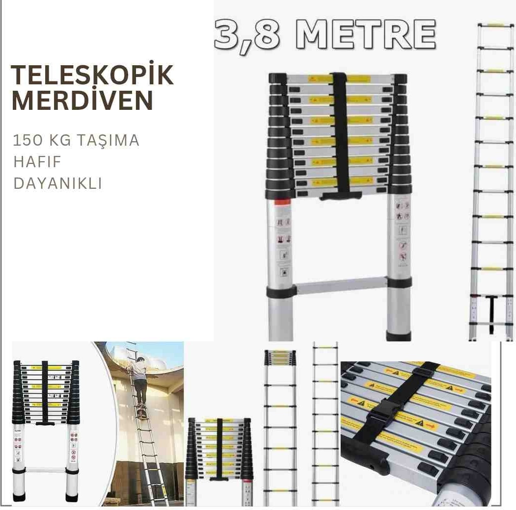 13 Basamaklı Teleskopik Merdiven