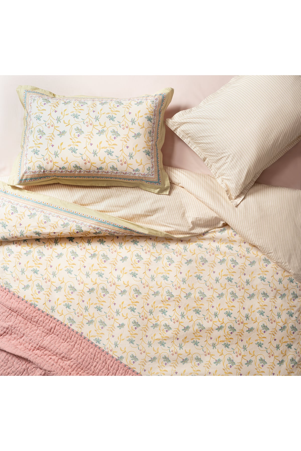 Lahor Yıkamalı 200 Tc Percale Kıng Sıze Pamuk %100 Pamuk Nevresim Seti 240x220 Cm Bej