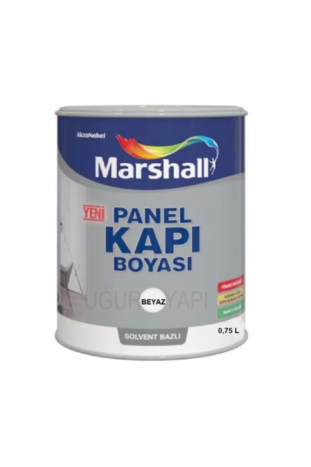 Panel Kapı Boyası Solvent Bazlı Beyaz 0,75 Lt