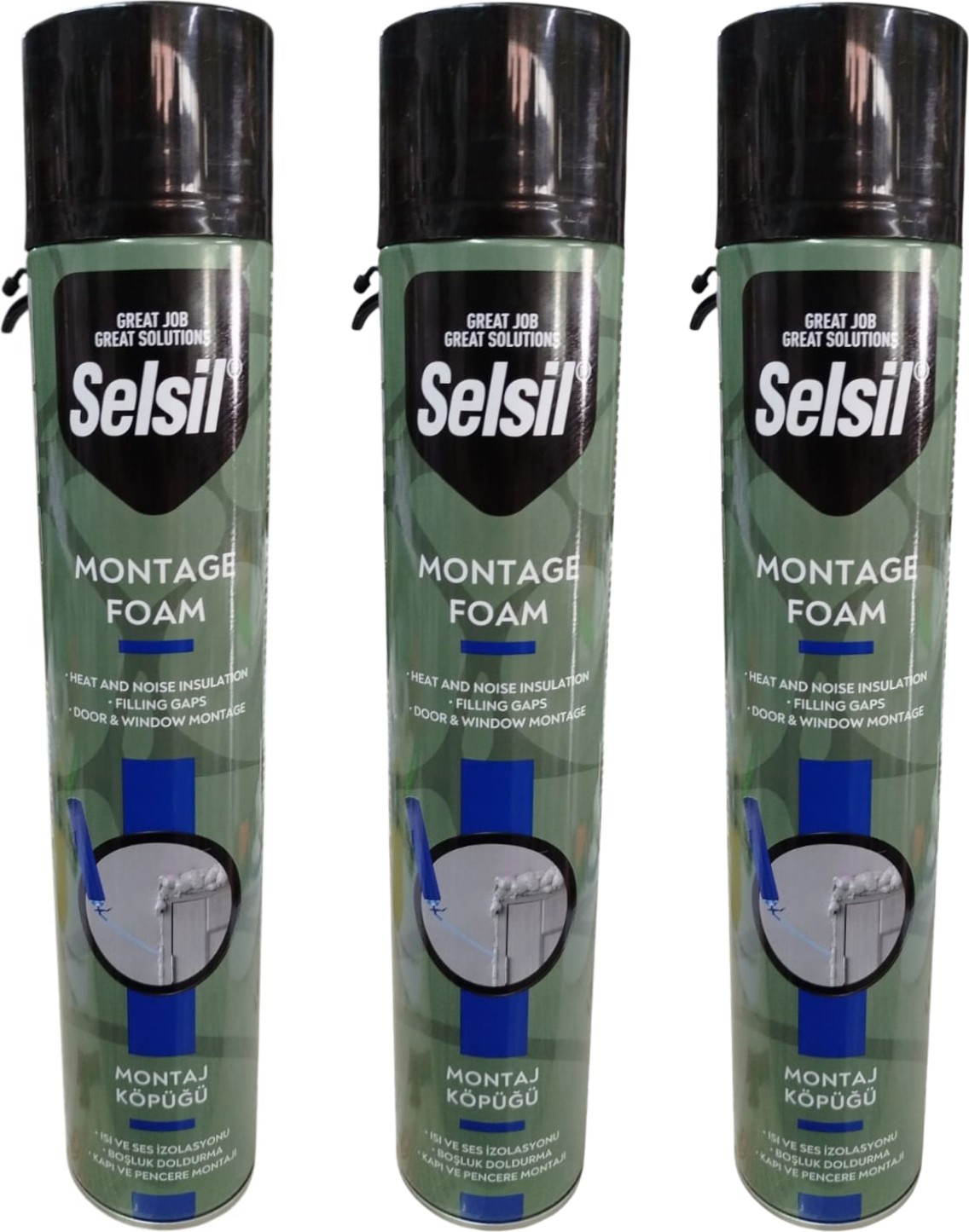 Montaj Köpüğü Dolgu Köpüğü 750ML-600GR Kapı Kenarı Boşluklarına Çatı Boşluklarına Dolgu Köpük Malzemesi (3 Adet)