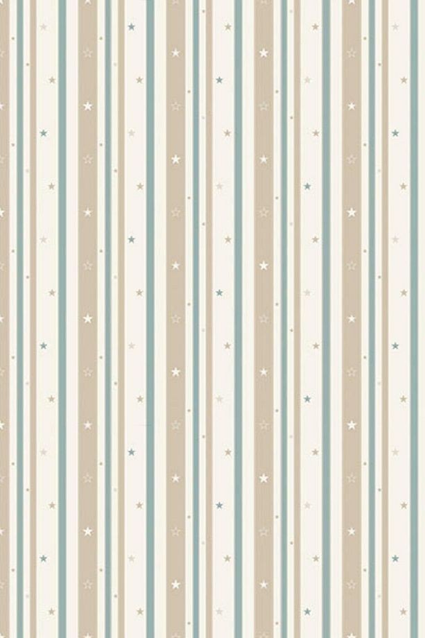 Ada Kids 8928-1 Bej Çizgili Yıldız Desen Çocuk Odası Duvar Kağıdı 10,60 M²