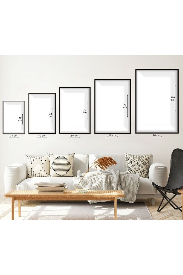 Siyah Metal Çerçeveli Modern Çizim Yaprak Kırılmaz Cam Tablo