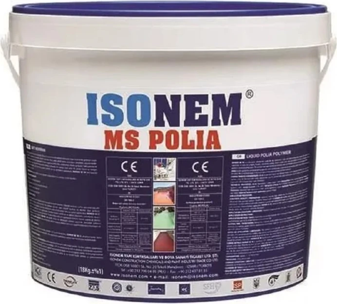 Isonem Ms Polia Likid Polymer Su Yalıtım Boyası 18 kg Kırmızı