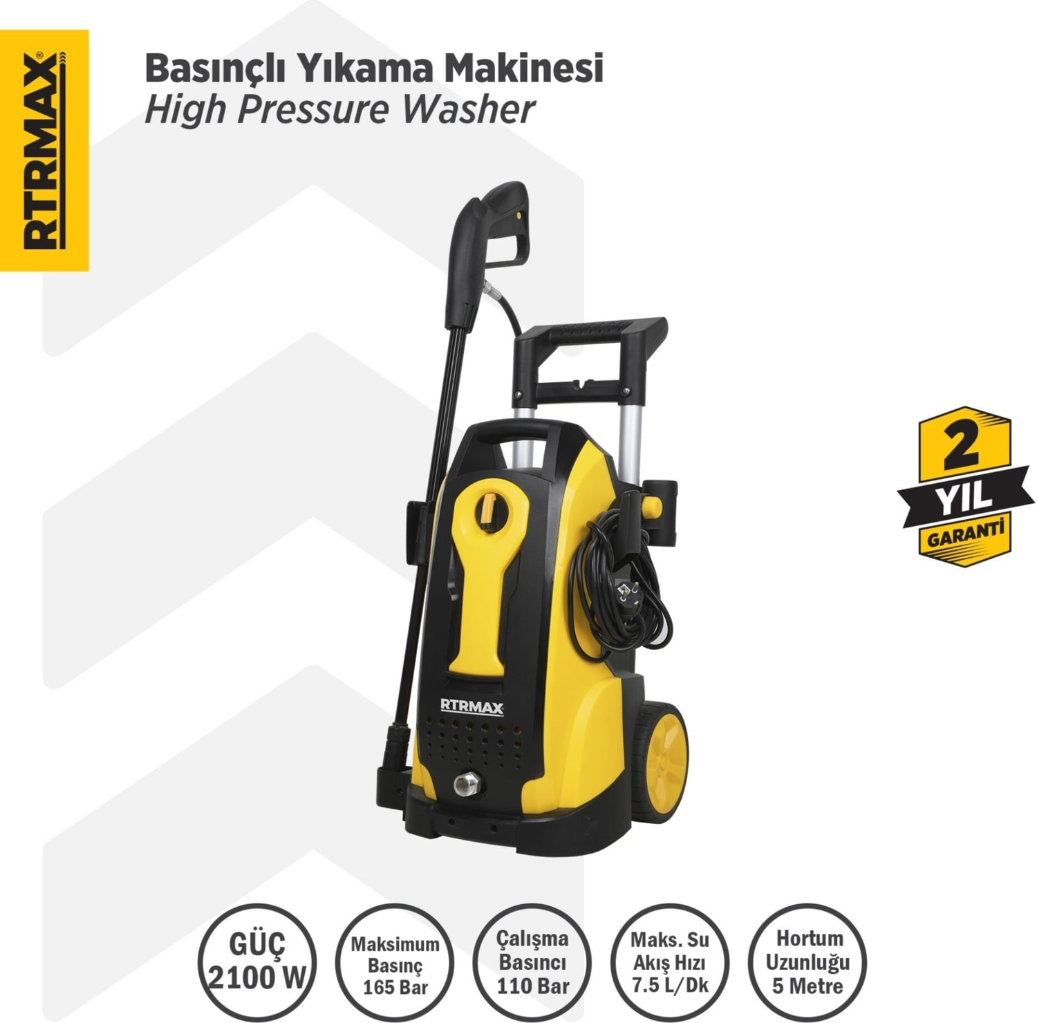 RTM712 Yüksek Basınçlı Yıkama 2100 W 165 Bar