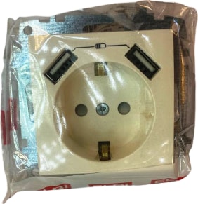 USB Tlf Şarzlı Topraklı Priz Beyaz Çerçeve Dahil