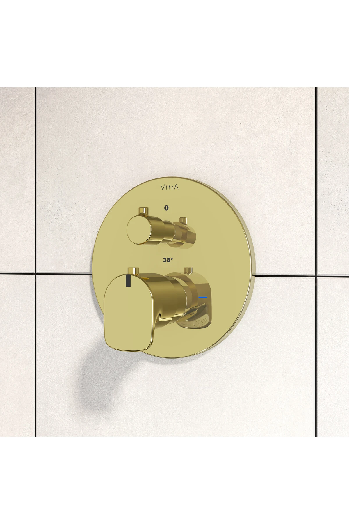 Root Round A4269523 Ankastre Termostatik Duş Bataryası, Sıva Üstü Grubu, Altın