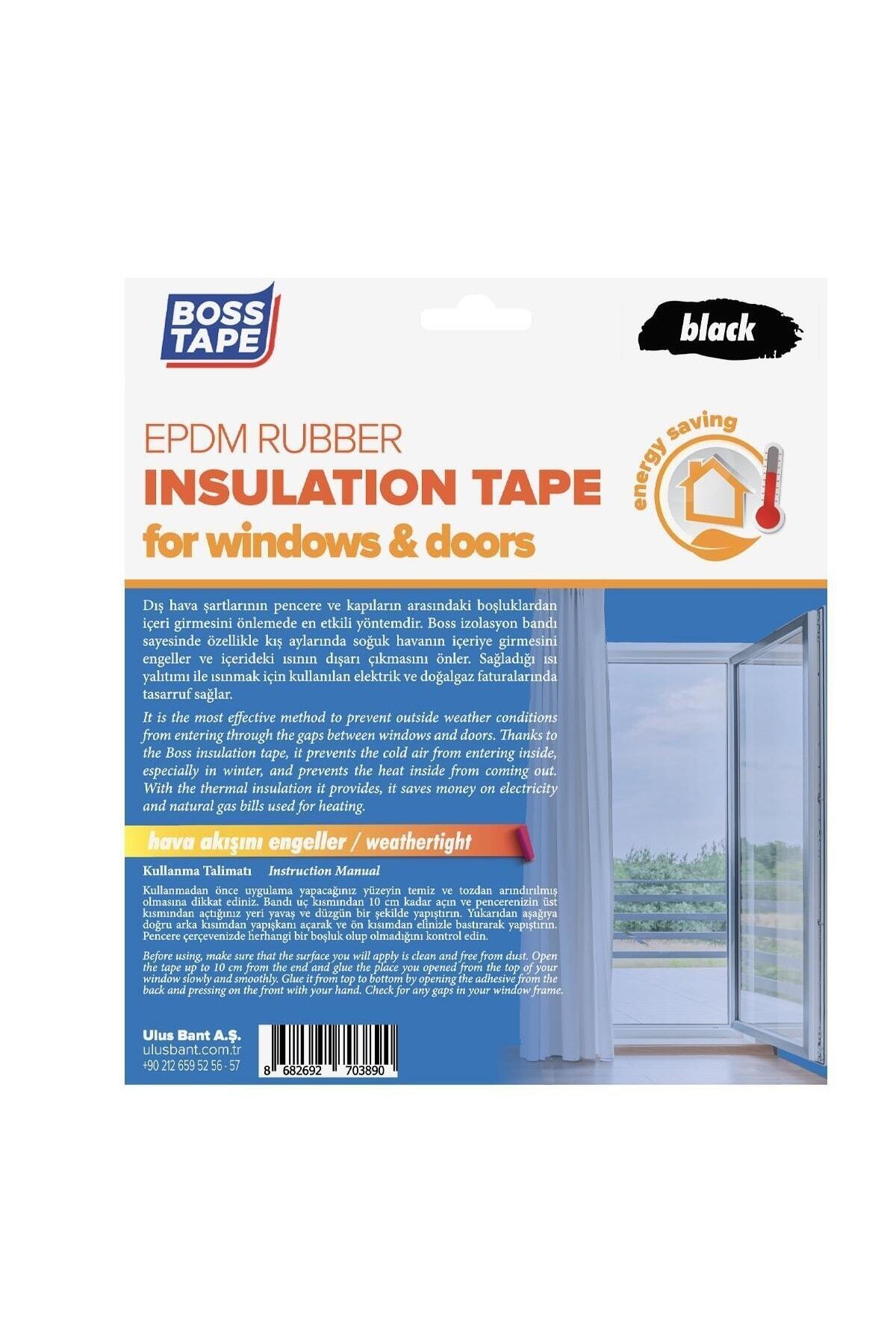 Pencere Kapı Rüzgar Isı Kaybı Engelleyici İzolasyon Bandı 5 Metre Kauçuk Siyah En:15mm Yükseklik:5mm