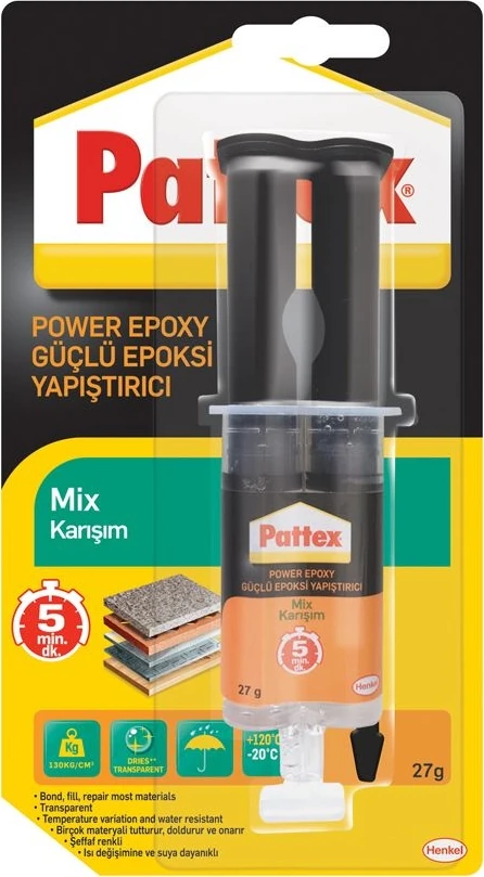 Henkel Power Epoxy Mix Güçlü Enjektörlü Çiftli Yapıştırıcı