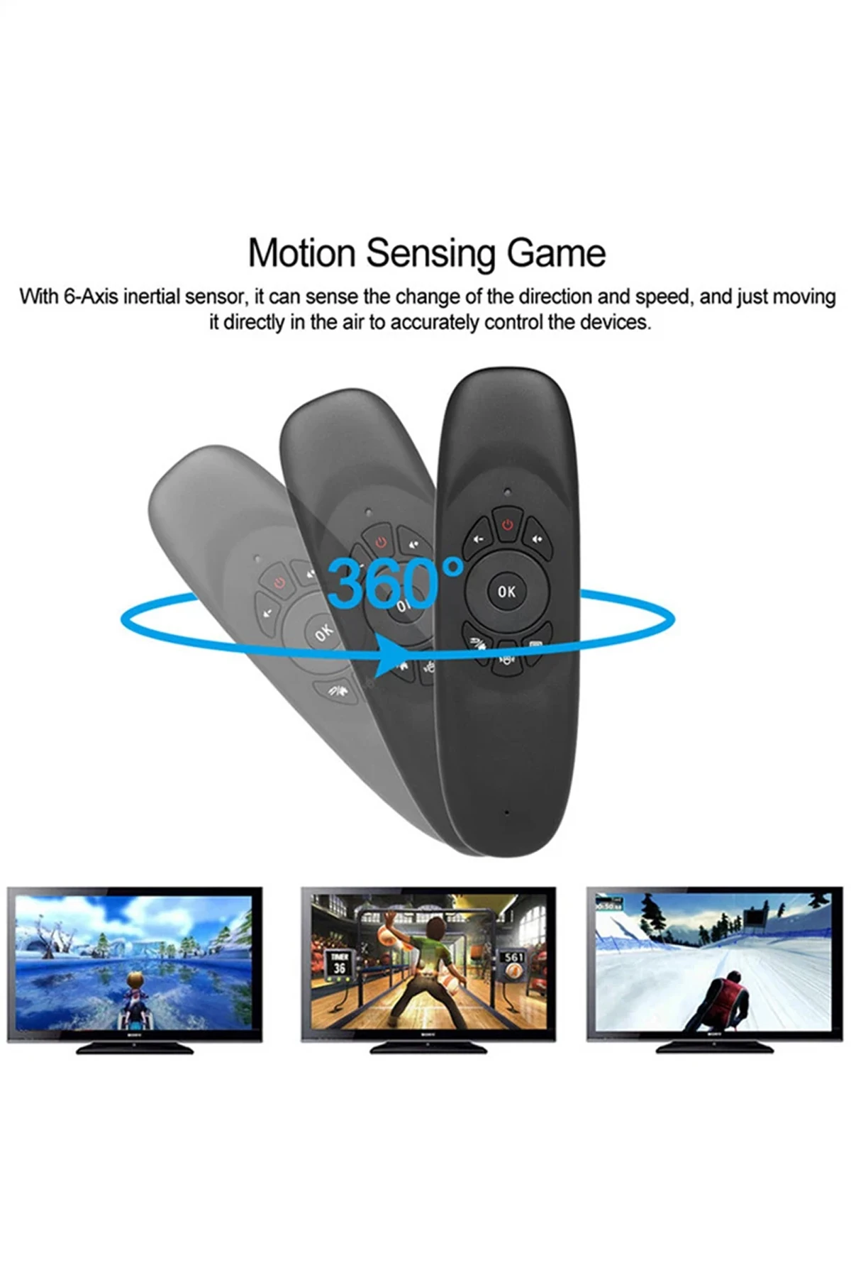 2.4 GHz Air Mouse Klavye Ses Anahtarlı Jiroskop Akıllı Tv Android Box Klavyeli Uzaktan Kumanda