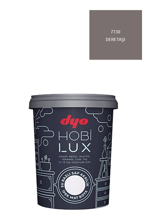 Hobilux Su Bazlı Saf Akrilik Ipek Mat Boya 0,9 Lt Hobi Boya 7730 Deretaşı