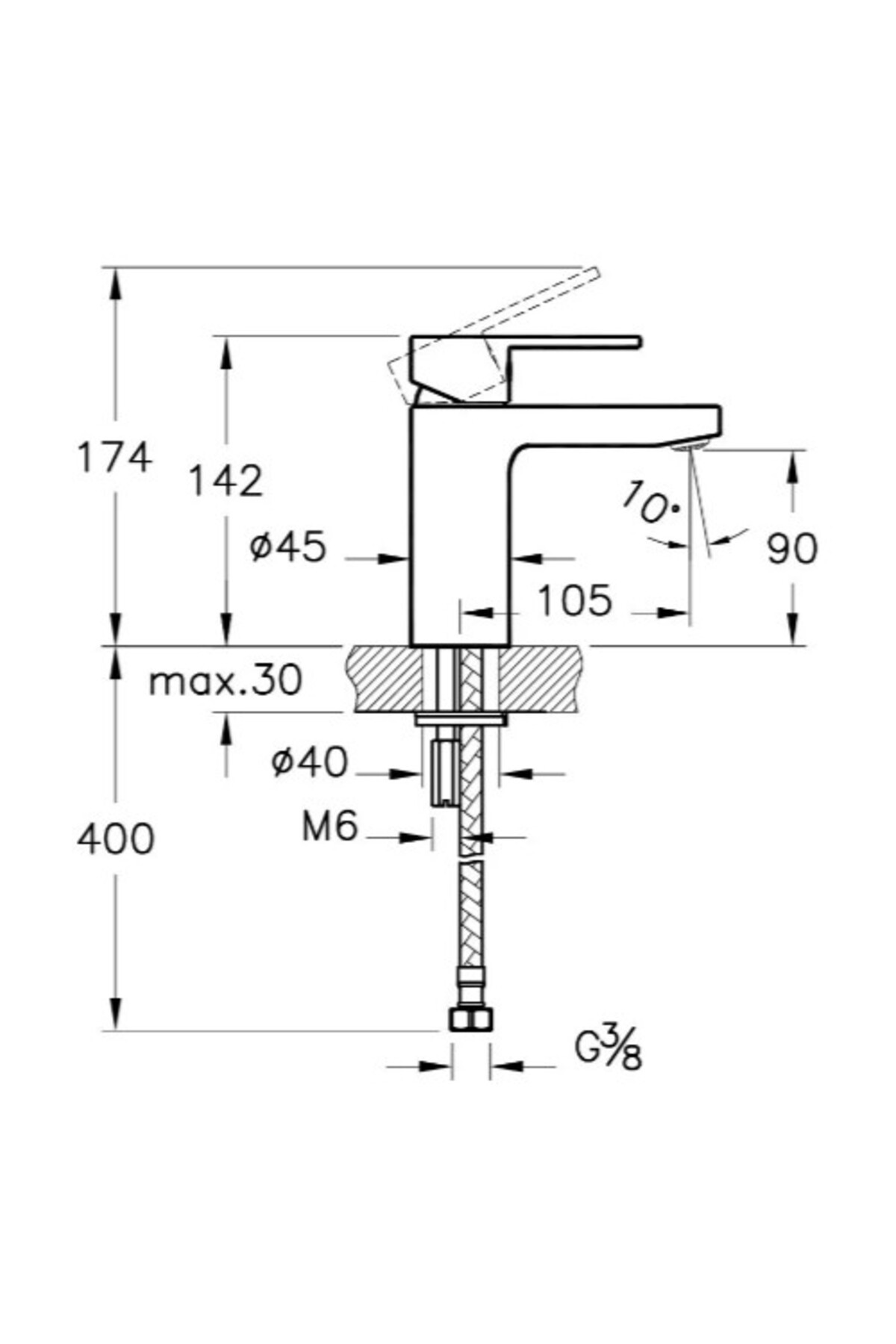 Fold S A42532 Lavabo Bataryası Krom