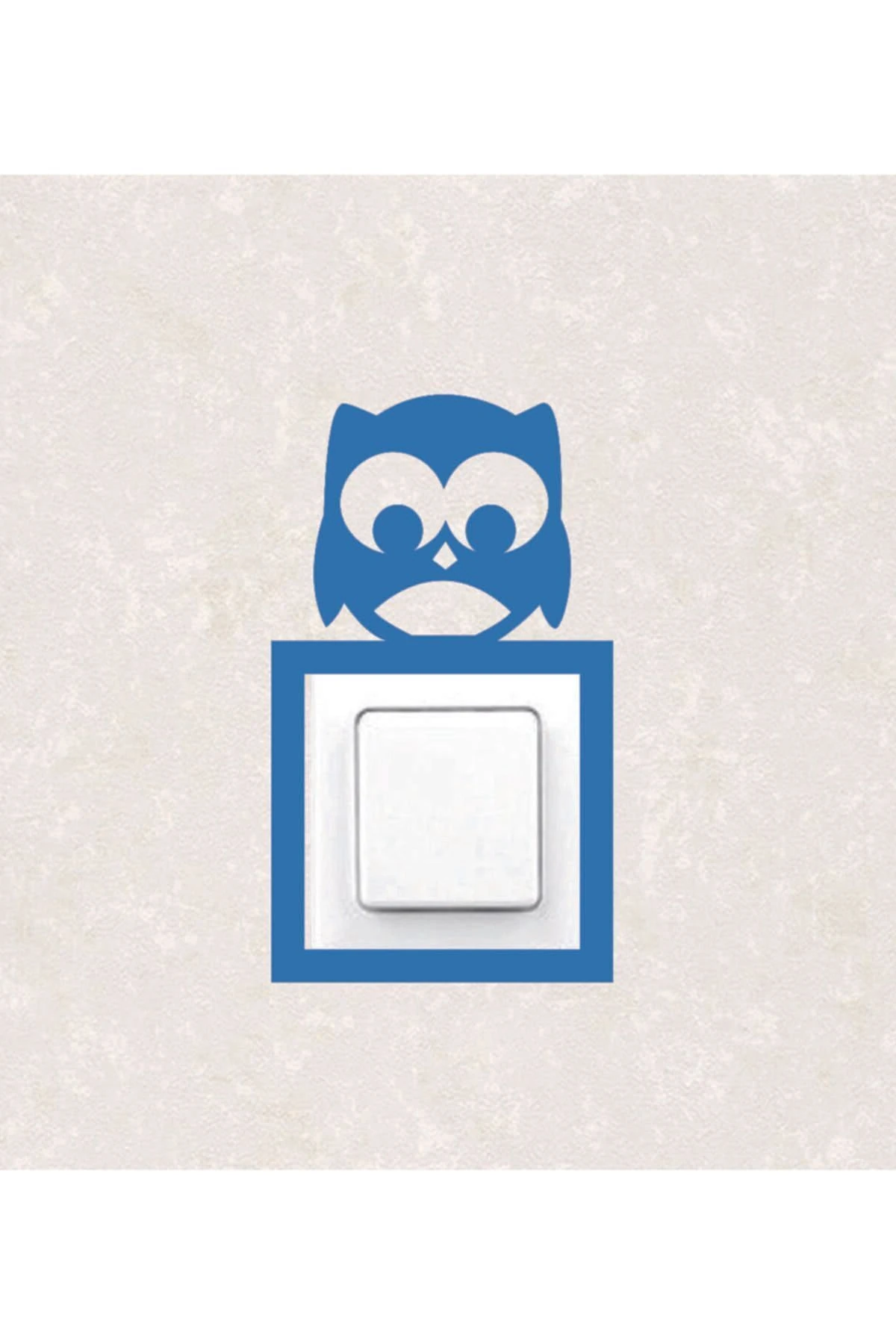 2121-m Lazer Kesim Ahşap Anahtar Priz Çerçevesi Mavi Tekli Baykuş