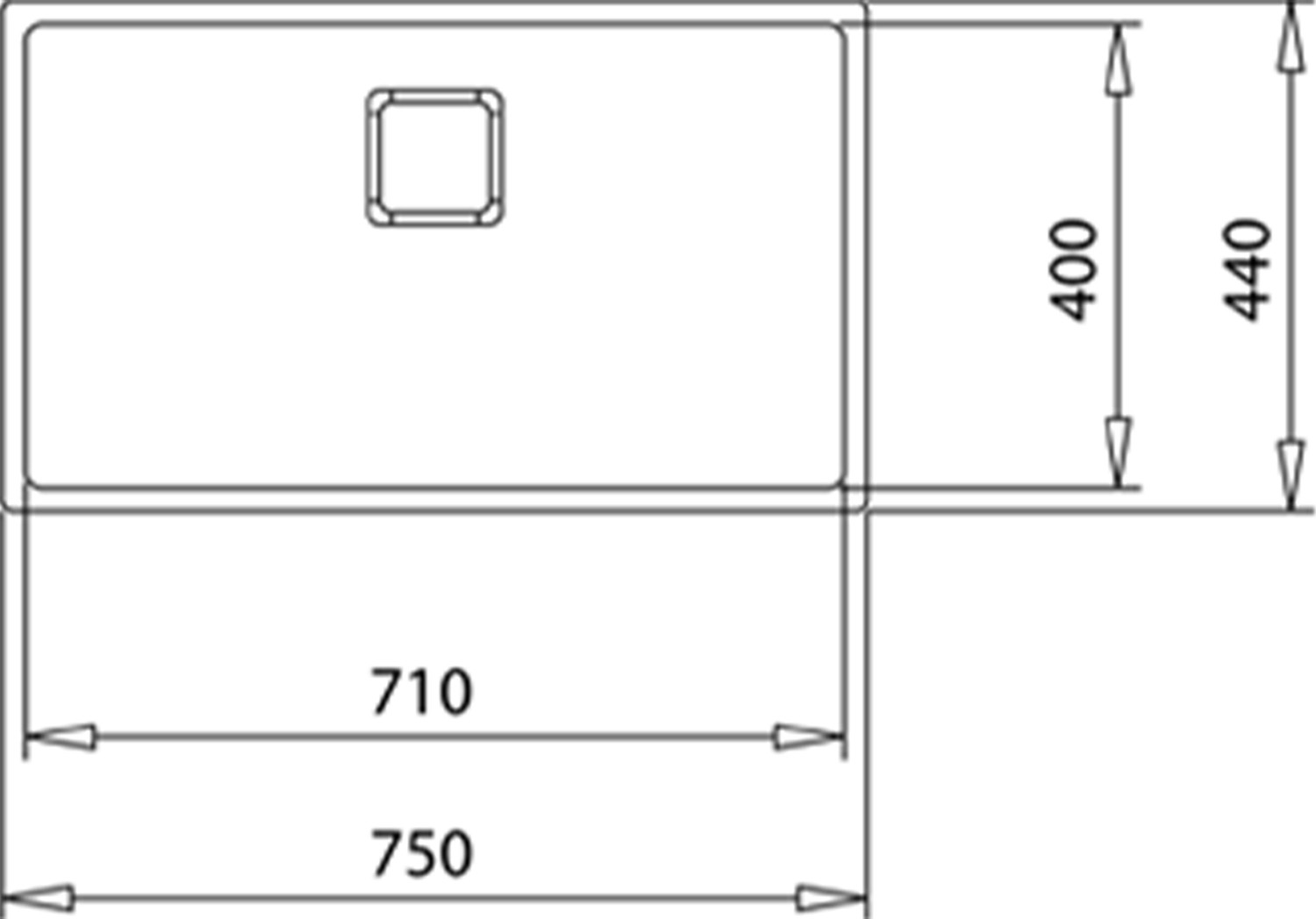 FLEXLINEA RS15 71.40 Ankastre/Tezgaha Sıfır/Tezgahaltı Eviye Paslanmaz Çelik 71 cm 115000011