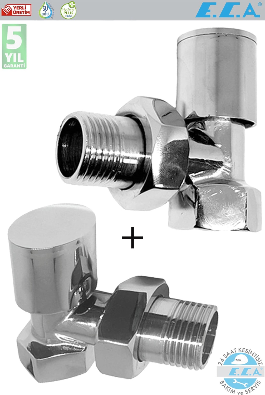 Eca 1/2” Krom Volanlı Köşe Radyatör Vanası 2 Adet Walf 602120280