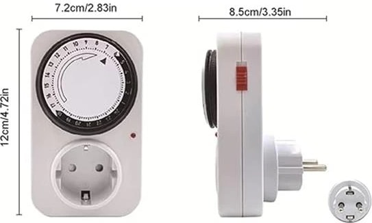 3500 Watt Mekanik Günlük Zaman Ayarlı Priz, Su Ayarlı, Kuluçka Için, Bahçe Sulama, Aydınlatma