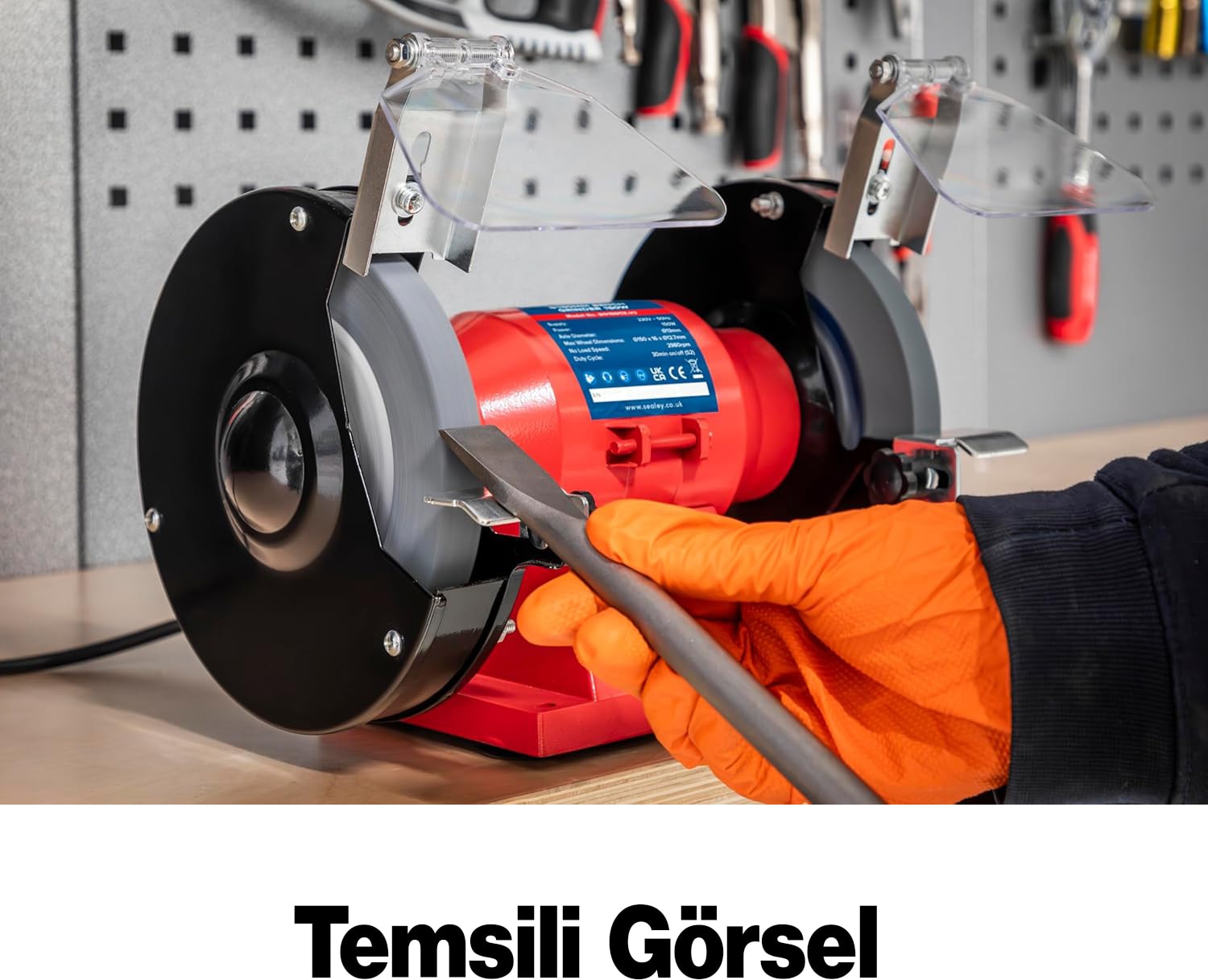 Elektrikli Bıçak Kesici Bileme Taş Motoru 150 mm Zımpara 350 W  Taşlama Metal Tezgah Üstü Çark