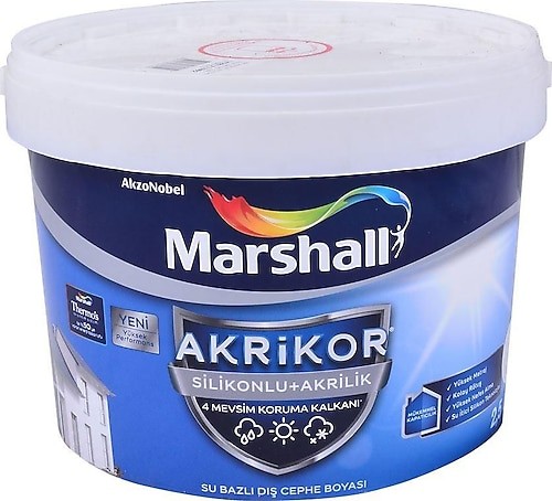 Marshall Akrikor Silikonlu Akrilik 7,5 lt Dış Cephe Boyası