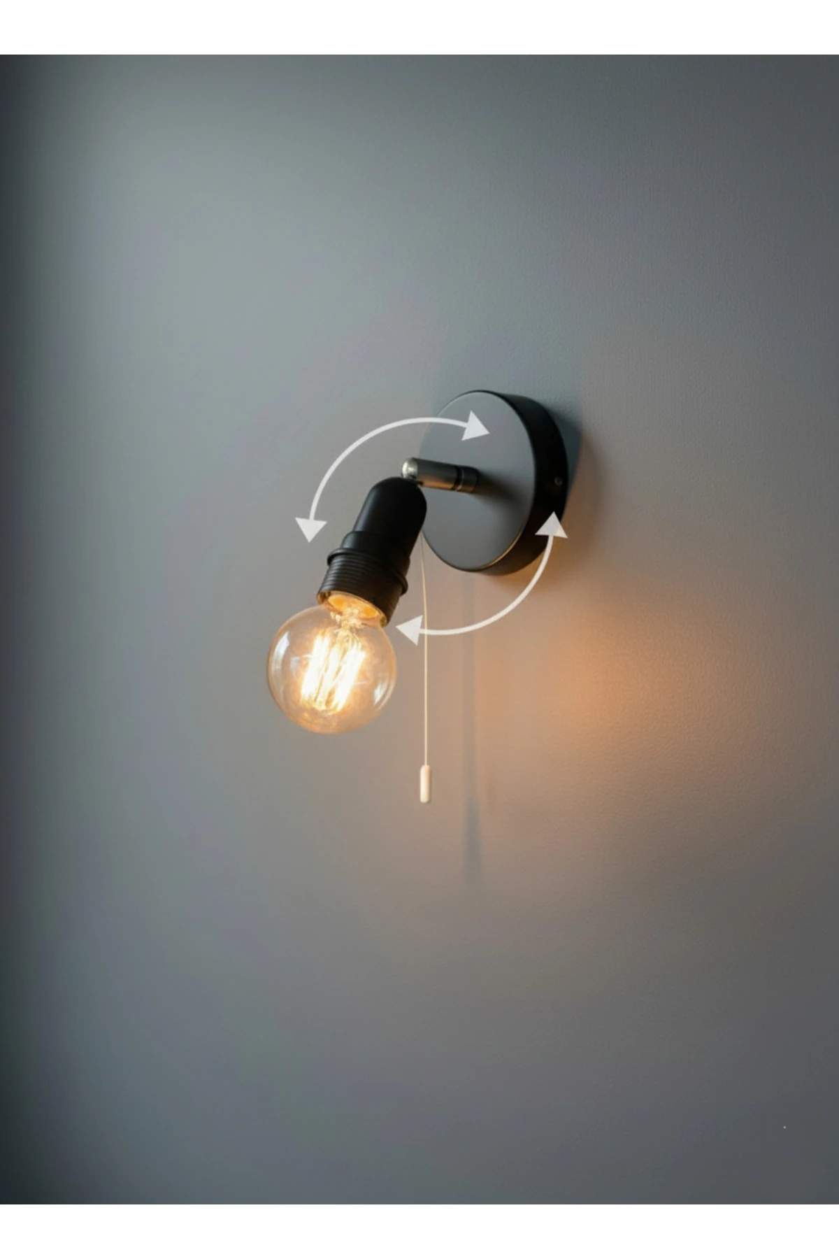 İp Switch Anahtarlı Doğal Endüstriyel Rustik Edison Salon Duvar Aplik 220 V (AMPUL DAHİL DEĞİLDİR)