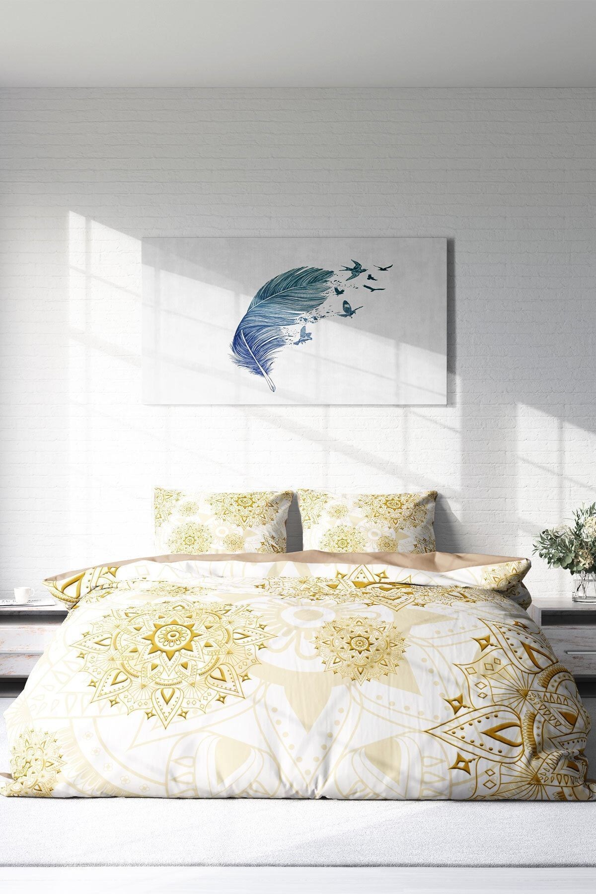 Kıng Sıze Gold Luxury 3d Çift Kişilik Nevresim Takımı 220x240cm