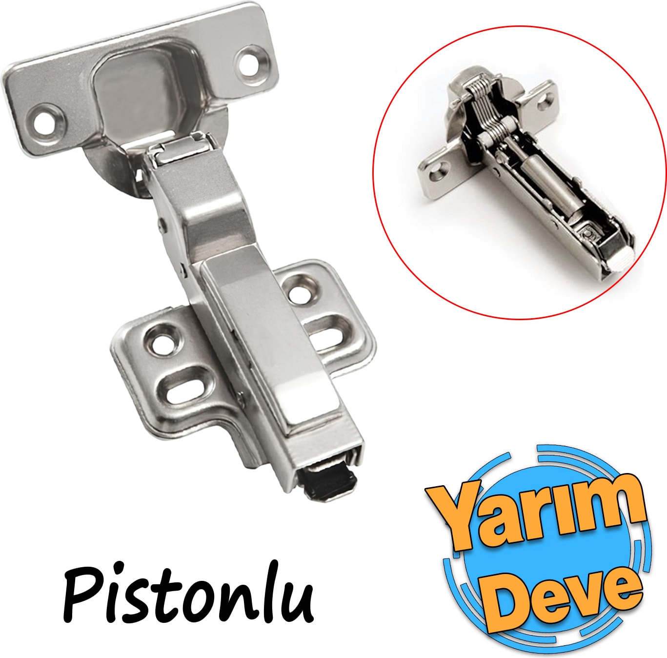 Yarım Deve Frenli Pistonlu Dolap Kapak Menteşesi Yavaşlatıcı Tas Menteşe