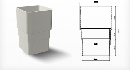 Köşeli Çatı Oluğu Profil Iniş Manşon 150 mm