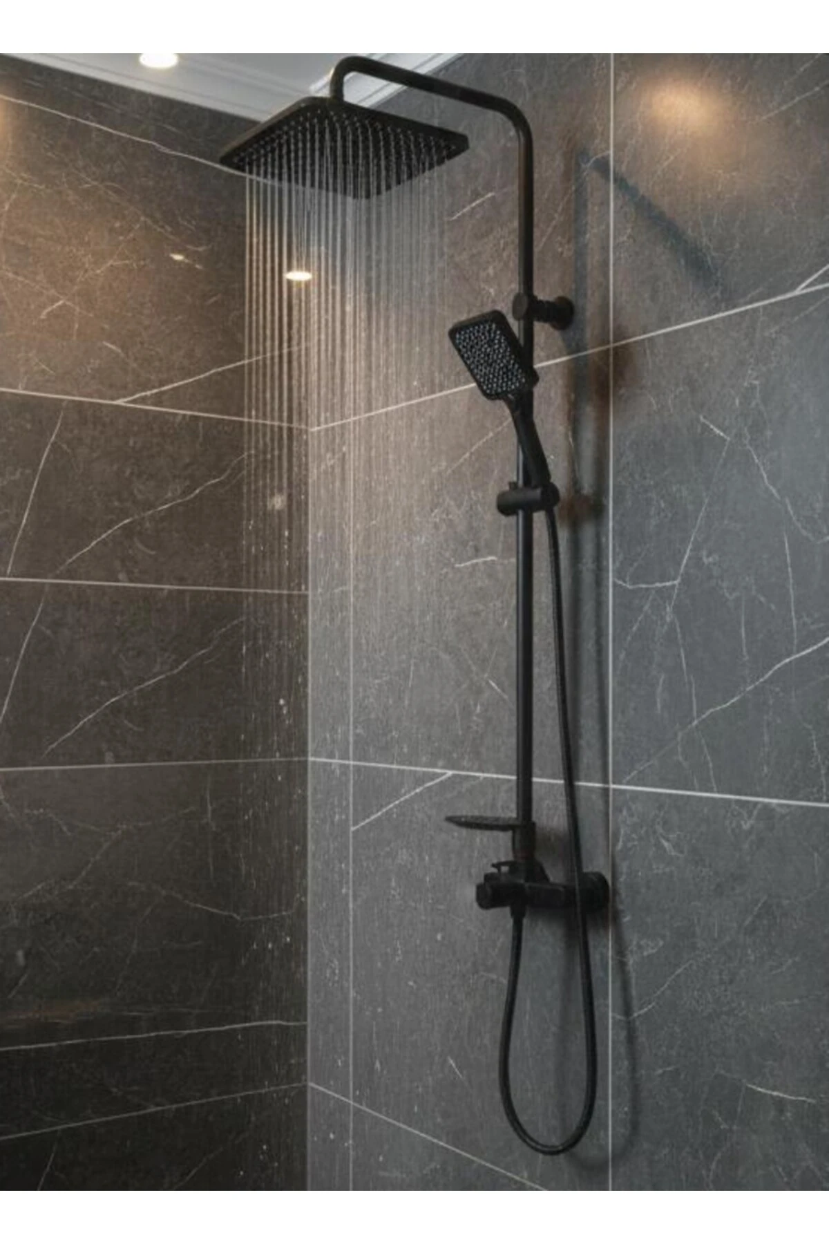 Luna Premium Siyah Yağmurlama Robot Tepe Duş Seti