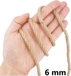 6mm 1.kalite Kendir Halat(Jüt-Urgan) Ip (50 Metre)