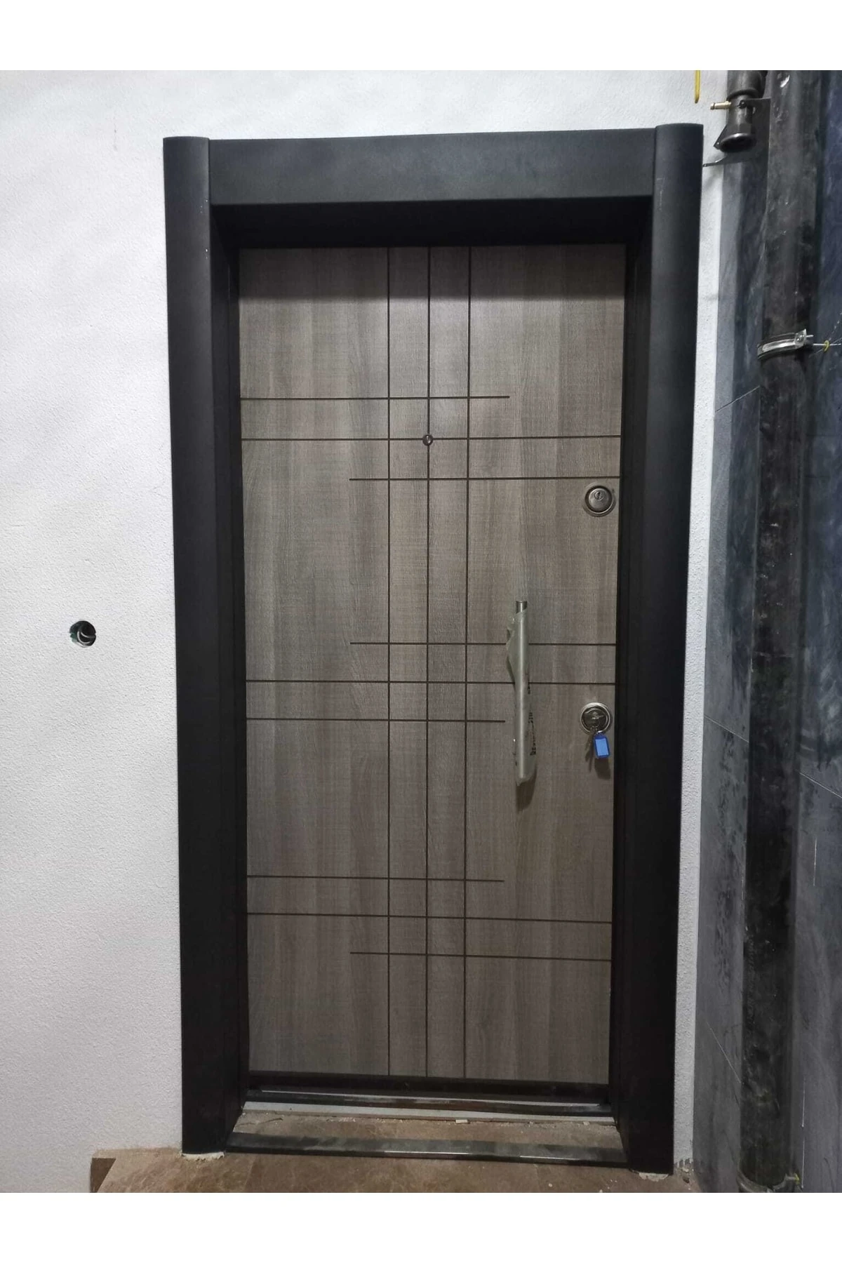 Çelik Kapı, Antrasit Gri Renk Çelik Kapı, Statik Kasa, Daire Kapısı, Tırnaklı , Sol Açılım