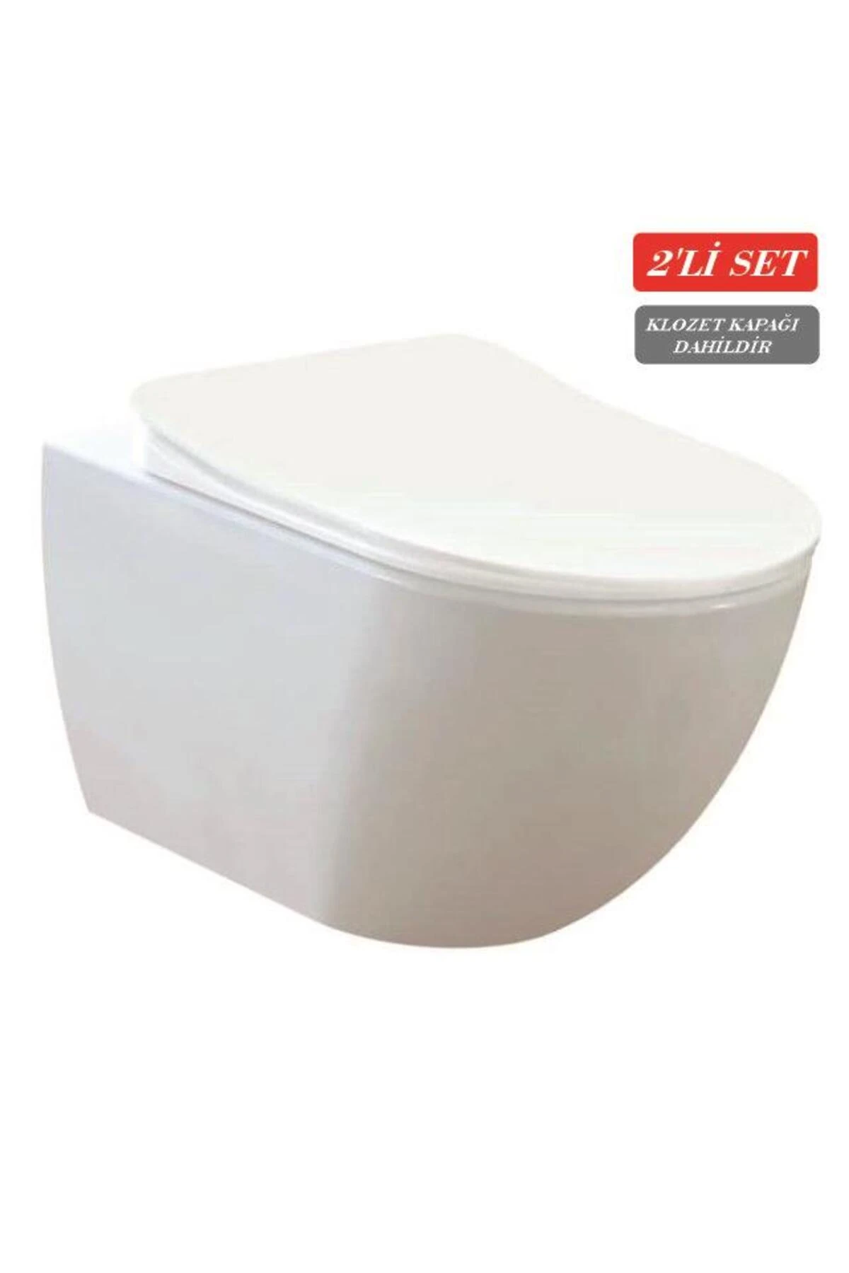 Free Rim-Off Kanalsız Asma Klozet 1.Kalite (FE322.02) + Duck TP Yavaş Kapanan Kapak 2'li Set