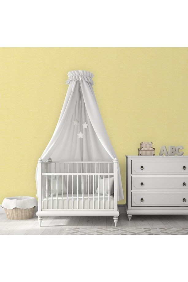 Adakids Keten Kumaş Dokulu Düz Renk Çocuk Ve Bebek Odası Duvar Kağıdı Non-woven Kağıt Taban(8942-4)
