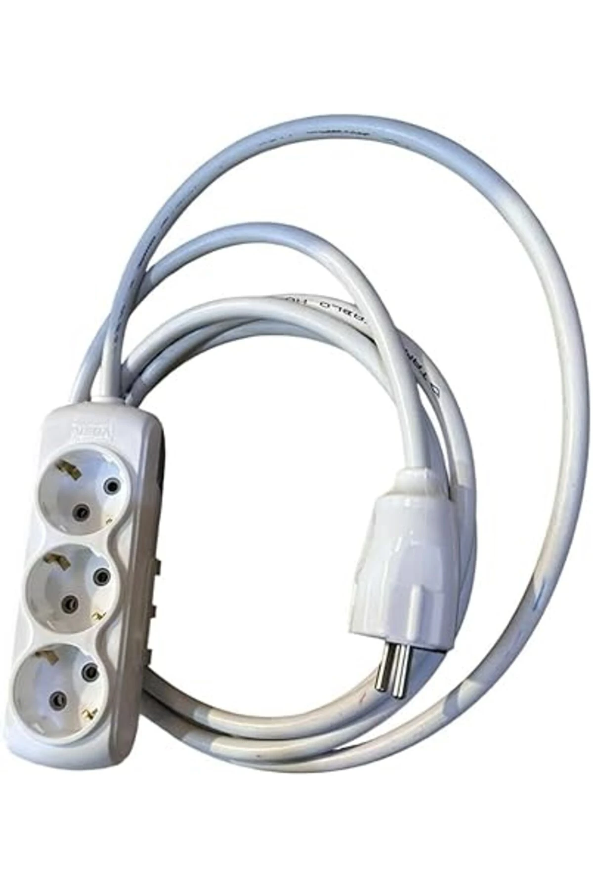 Grup Priz 3x2.5mm TTR Beyaz Topraklı Kauçuk Seyyar Uzatma Kablosu (3 METRE)