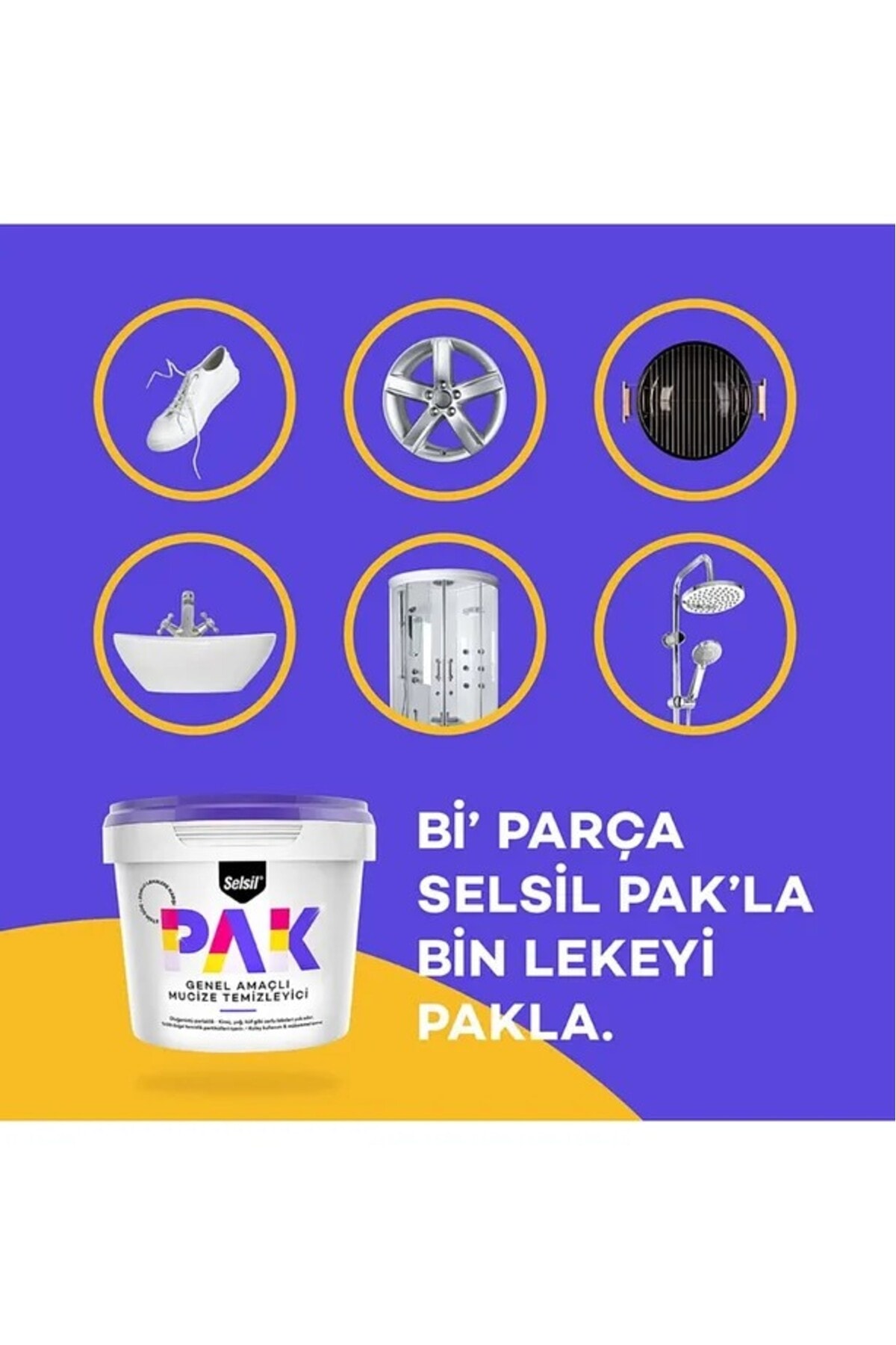 SELSİL 4 Adet Pak Genel Amaçlı Mucize Temizleyici Krem 4 X 500 Gr