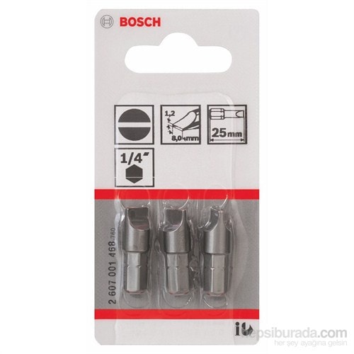 BOSCH - 3'Lü Paket - Ekstra Sert Seri Vidalama Ucu - S 1,2X8,0, 25 Mm