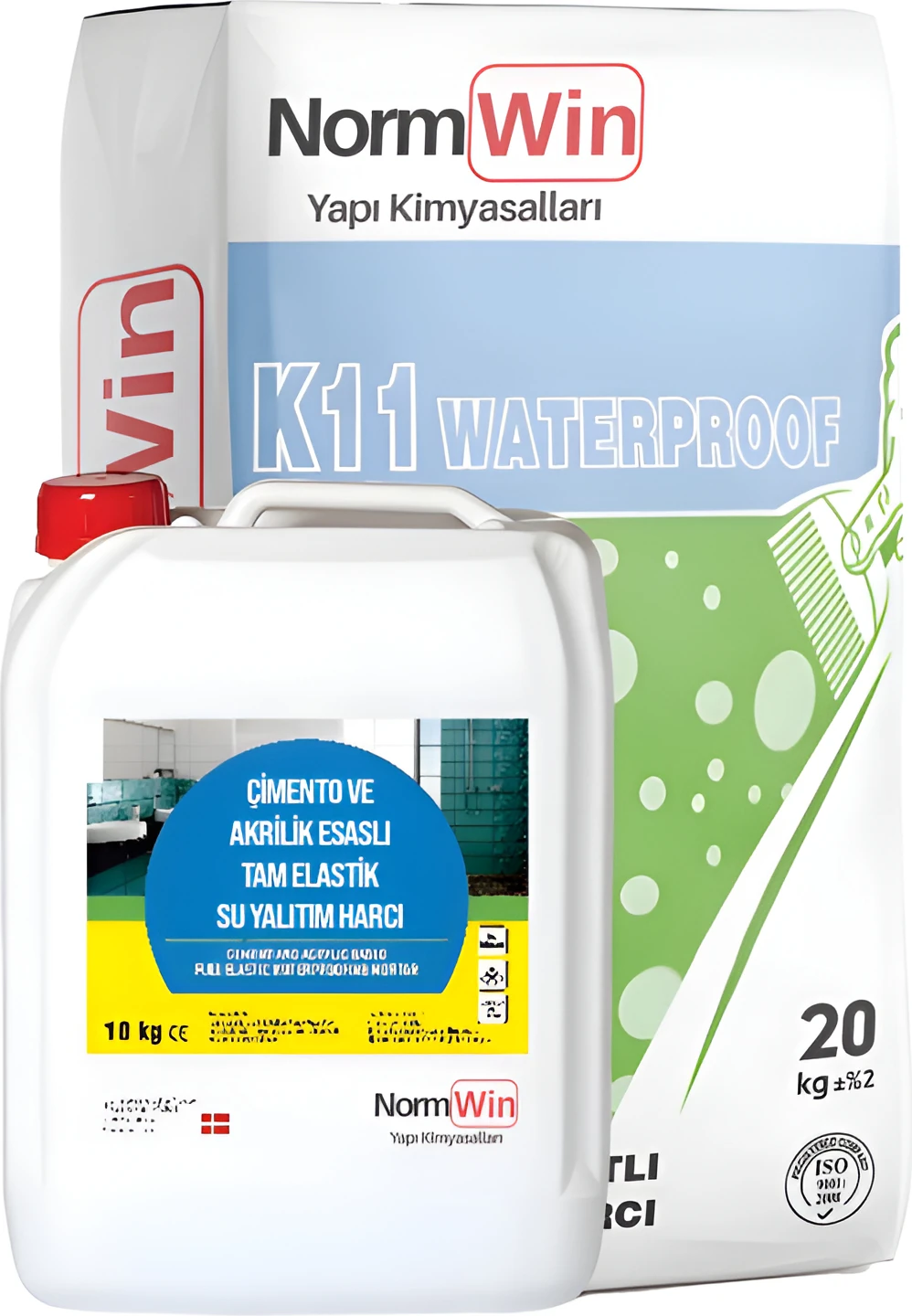Normwin Waterproof Çimento Akrilik Esaslı Iki Bileşenli Tam Esnek Su Yalıtımı 30 kg Set
