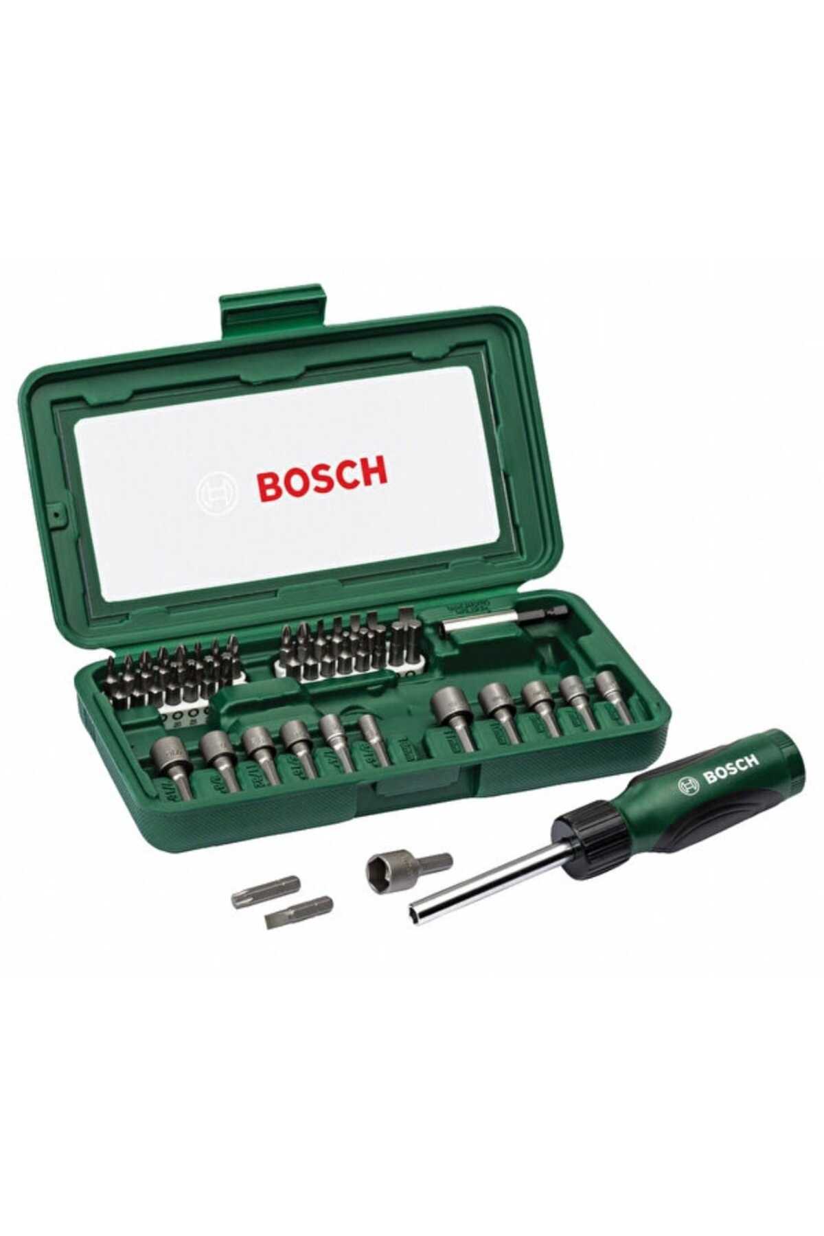 BOSCH Gsb 120 Li Darbeli Vidalama (TEK BATARYA), 46 Parça Cırcırlı Tornavida Seti ve Metre