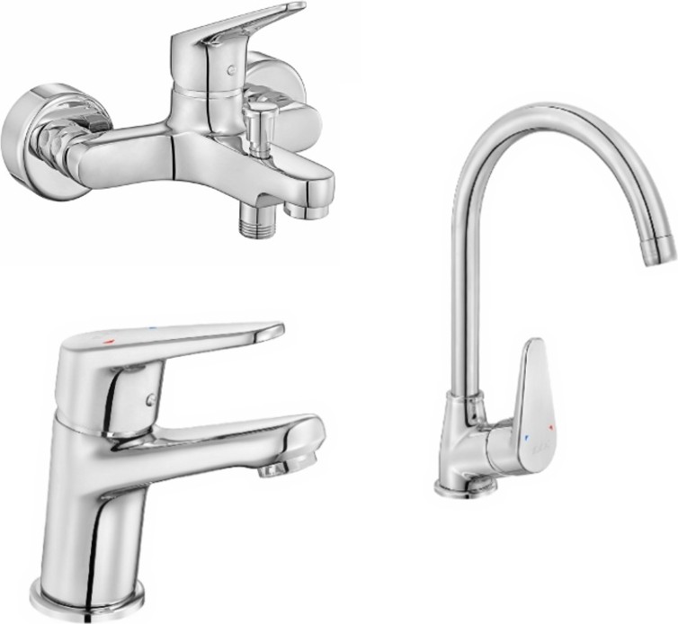 Adnoss Spylos Banyo Bataryası + Lavabo Bataryası + Eviye Bataryası