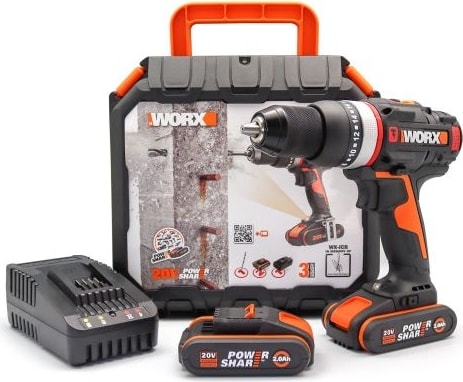 Wx-Jcr 20VOLT/2.0AH Li-Ion Çift Akülü Kömürsüz Profesyonel Darbeli Şarjlı Matkap