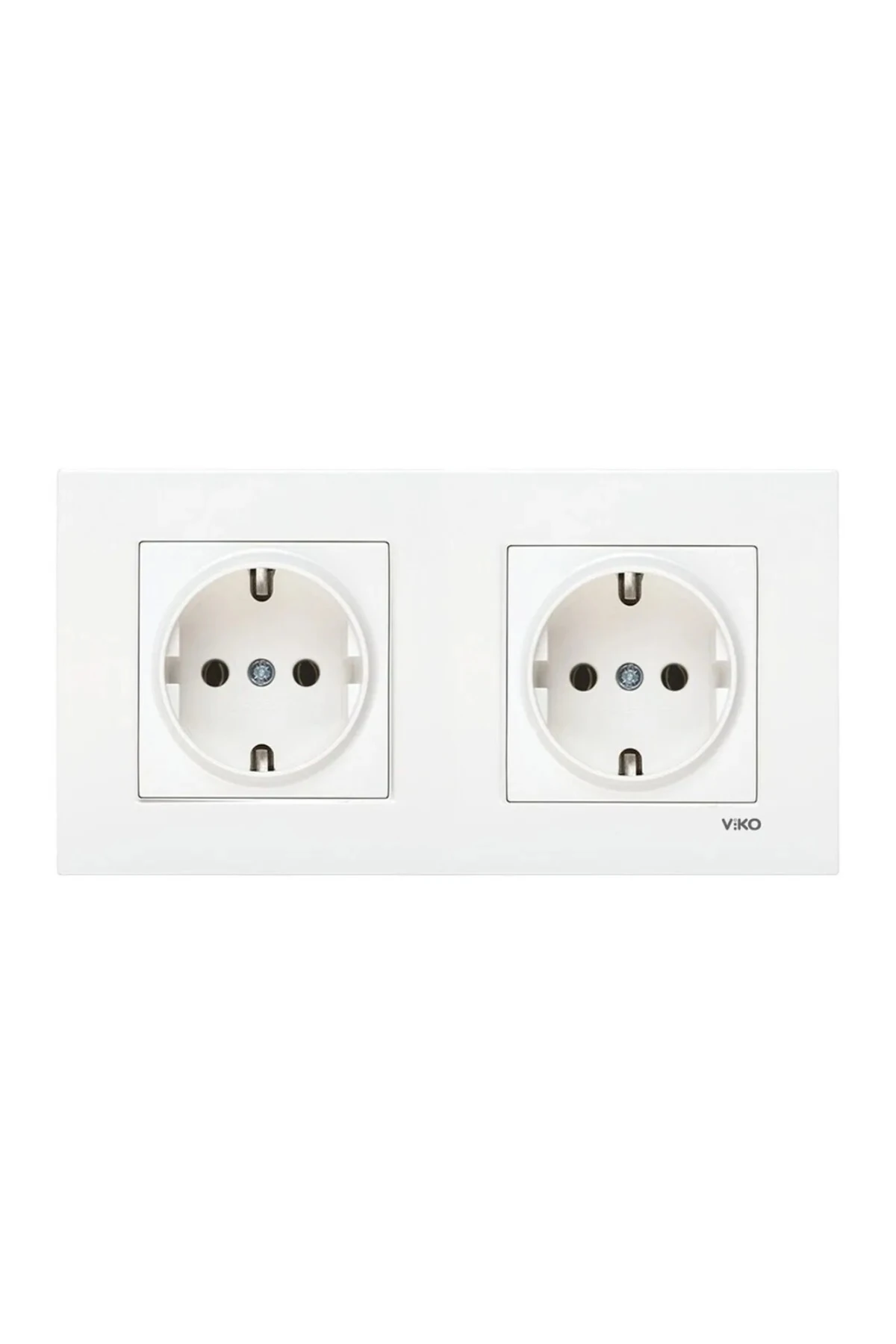 Karre BEYAZ 2 ADET TOPRAKLI PRİZ +1 ADET İKİLİ ÇERÇEVE