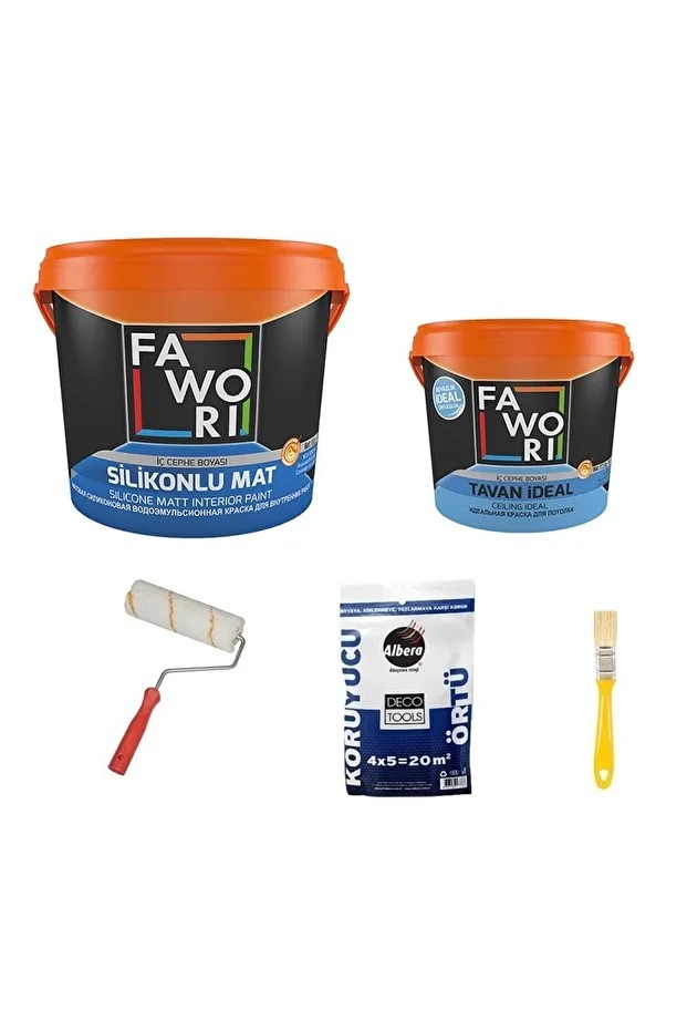 Silikonlu Mat Iç Cephe Duvar Boyası 20 Kg + Tavan Boyası 10 Kg + Set Renk:güz