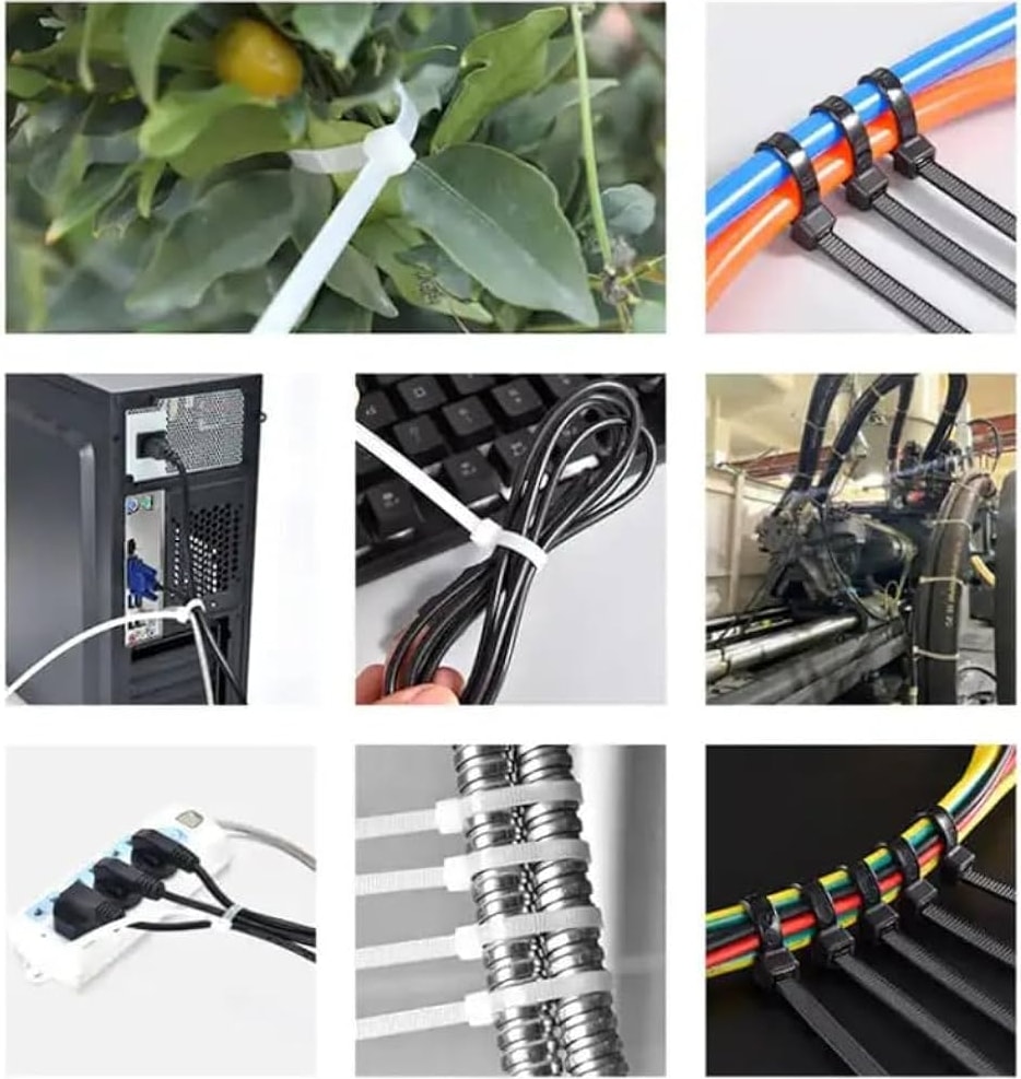 500 Adet Beyaz Plastik Cırt Kelepçe Kablo Bağı 4.8X300MM