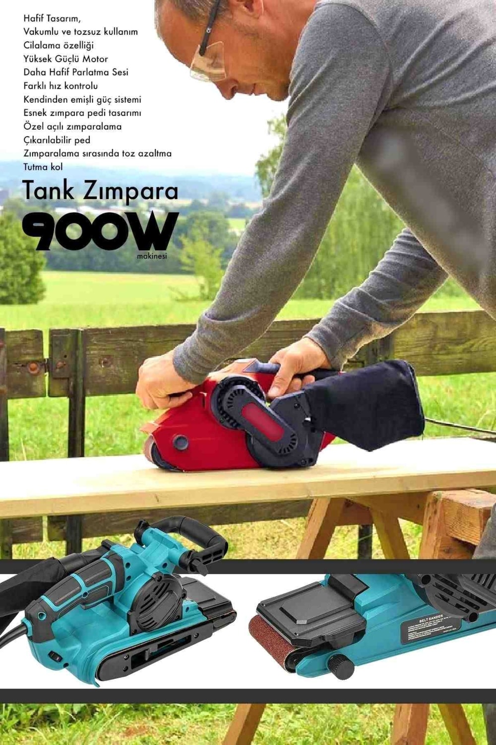 Elektrikli Vakumlu Tozsuz Cila Özellikli Tank Zımpara Makinesi