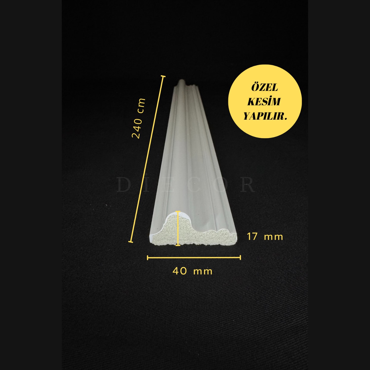 Dekoratif Boyanabilir 1 Adet 4 cm Eğimli Polistren Duvar Çıtası