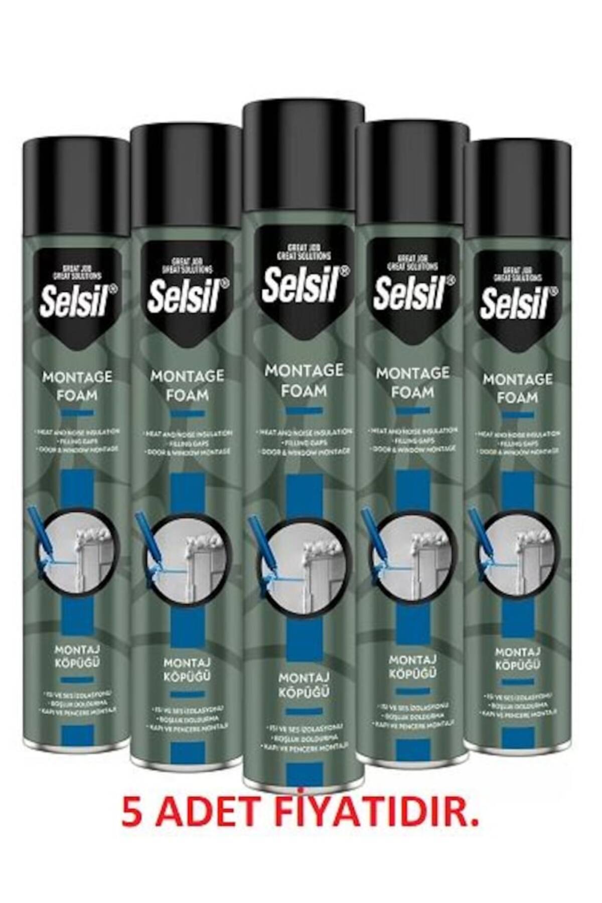 SELSİL Poliüretan Yüksek Kalite Montaj Köpüğü 750ml 600gr Ses Ve Isı İzolasyonlarında