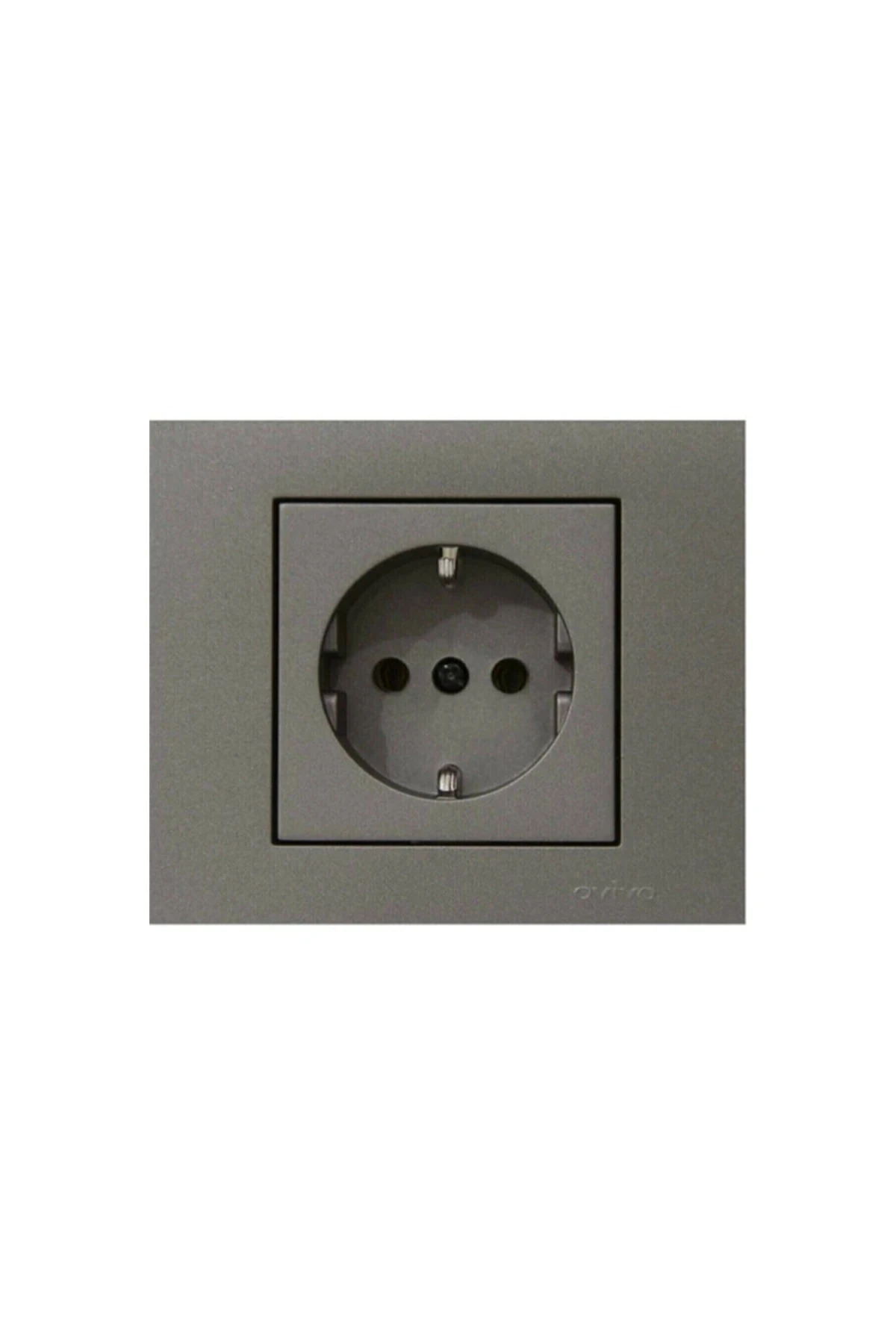 Kenzo Grano Antrasit Topraklı Priz + Çerçeve Ogatp